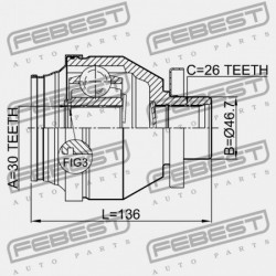 VOLKSWAGEN TRANSPORTER 7H BELSŐ CSUKLÓ 2003-2010 MEX 7H0407271AS