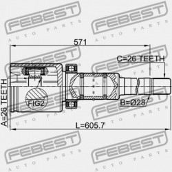 JOBB OLDALI BELSŐ CSUKLÓ VOLVO S80 2007- 36000531