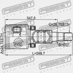 JOBB OLDALI BELSŐ CSUKLÓ VOLVO S80 2007- 36000559