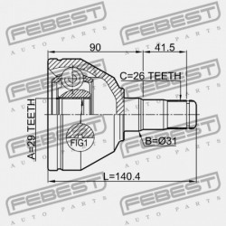 BAL OLDALI BELSŐ CSUKLÓ VOLVO XC90 2003- 36001215
