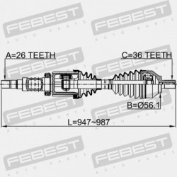 JOBB FÉLTENGELY VOLVO S80 2007- 36000559