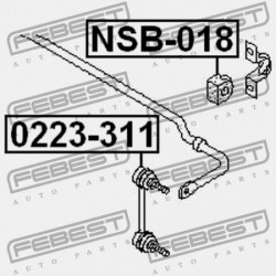 HÁTSÓ STABILIZÁTOR PERSELY NISSAN X-TRAIL T30 2004.03-2006.12 CA 54613-8H518