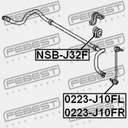 STABILIZÁTOR PERSELY ELÜLSŐ POLIURET NISSAN TEANA RUS MÁRKA J32R 2009.06-2013.12 EL 54613-JN01B