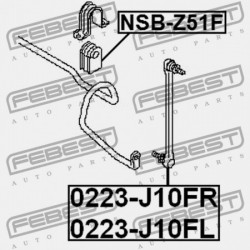 ELSŐ STABILIZÁTOR PERSELY NISSAN MURANO Z51 2007.10-2014.08 CA 54613-1AA0B