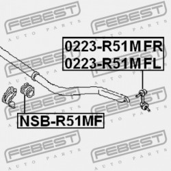 BAL ELSŐ STABILIZÁTORKILINCS NISSAN PATHFINDER R51M 2005.01-2014.11 EL 54668-EA010
