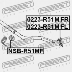 JOBB ELSŐ STABILIZÁTORKILINCS NISSAN PATHFINDER R51M 2005.01-2014.11 EL 54618-EA010