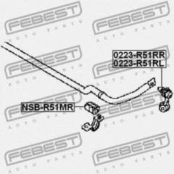 JOBB HÁTSÓ STABILIZÁTORKILINCS NISSAN PATHFINDER R51M 2005.01-2014.11 EL 56261-EA500