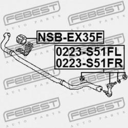 JOBB ELSŐ STABILIZÁTORKILINCS NISSAN QX70/FX S51 2008.05- GL 54618-1CA1A