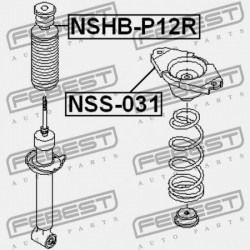 HÁTSÓ LENGÉSCSILLAPÍTÓ BURKOLAT NISSAN PRIMERA P12 2001.01-2005.12 JP 55240-AU000