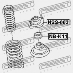 ELSŐ LENGÉSCSILLAPÍTÓTARTÓ NISSAN MARCH K11 1992.01-2002.02 JP 54320-4F102