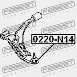 CSAVAR, ELSŐ ALSÓ VEZÉRLŐKAR NISSAN SUNNY B14 1994.01-1999.08 JP 54500-0M020