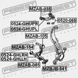 CSAP, ELSŐ FELSŐ VEZÉRLŐKAR MAZDA 6 WAGON GY 2002-2005 EU GJ6A-34-200B