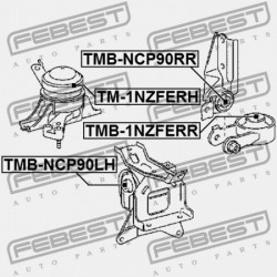 PERSELY-BETÉT HÁTSÓ MOTORPÁRNA TOYOTA YARIS NCP9 2005.08-2011.07 GR 12364-21020