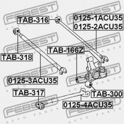 BAL HÁTSÓ KERESZTIRÁNYÚ RÚD TOYOTA KLUGER L/V ACU2, MCU2 2000.11-2007.05 JP 48730-48110