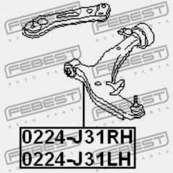 JOBB ELSŐ VEZÉRLŐKAR VISSZAVONT 54500-9W20C