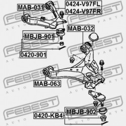BAL ELSŐ FELSŐ LENGŐKAR MITSUBISHI PAJERO/MONTEROLONG V90 2006.08- G.EXP 4010A037