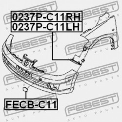 ELSŐ LÖKHÁRÍTÓ TARTÓ KONZOL PRA NISSAN TIIDA JPN MÁRKA C11 2005.08-2012.06 GL 62224-EM30A