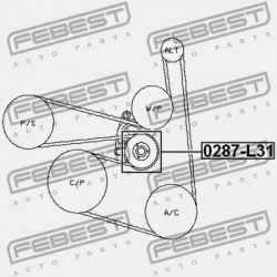 FESZÍTŐ SZÍJTÁRCSA SZETT NISSAN PRIMERA P12E 2002.01-2007.05 EL 11955-8J00A