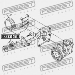 LÉGKONDICIONÁLÓ SZÍJFESZÍTŐ CSIGA NISSAN ALMERA UK MÁRKA N16E 2000.02-2006.11 EL 11927-4F115