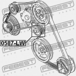 FESZÍTŐ SZÍJTÁRCSA MAZDA MPV LW 1999-2003 JP AJ03-15-980B