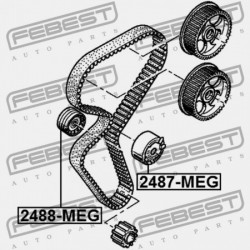 VEZÉRMŰSZÍJ FESZÍTŐ SZÍJTÁRCSA RENAULT LOGAN 2005-2013 7701471974