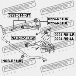 FELFÜGGESZTÉS RÖGZÍTŐ CSAVAR NISSAN PATHFINDER R51M 2005.01-2014.11 EL 01125-S212E