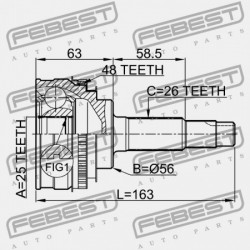 KÜLSŐ CSUKLÓ TOYOTA CALDINA AT211,CT216,ST21 1997.08-2002.09 JP 43420-48050