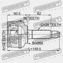 KÜLSŐ CSUKLÓ HONDA ACCORD CL3 2001-2002 EU 44014-S1A-E01