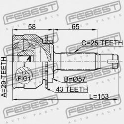 KÜLSŐ CSUKLÓ MITSUBISHI LANCER,LANCER CEDIA CS,CT 2000.03-2009.08 JPN MR498555