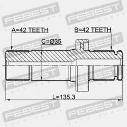 JOBB FÉLTENGELY VOLKSWAGEN TRANSPORTER 7H 2003-2010 MEX 0A5409343B