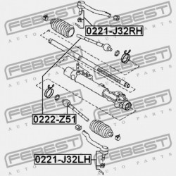 KORMÁNYRÚD NISSAN MURANO Z51 2007.10-2014.08 KB. D8E21-1AA0A