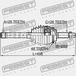 HÁTSÓ KÜLSŐ CSUKLÓ TOYOTA AVENSIS AZT25 2003.07-2008.11 JP 43470-09A40