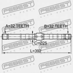 TENGELY-FÉL BAL OLDALI NISSAN PRIMERA P11E 1996.06-2002.01 EL 39204-2F226