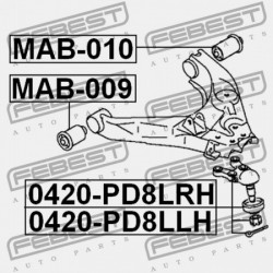 ELSŐ ALSÓ CSAVAR MITSUBISHI DELICA SPACE GEAR/CARGO PA-PF 1994.03-2006.12 JPN MR208663