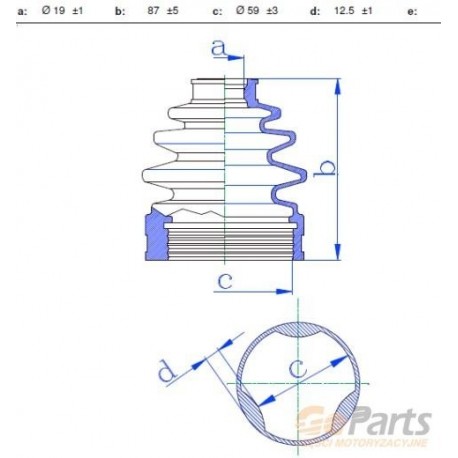 BELSŐ CSUKLÓS GUMIBELSŐ MAZDA 121 DB 90-