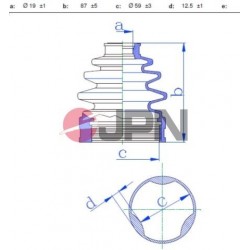 BELSŐ CSUKLÓS GUMIBELSŐ MAZDA 121 DB 90-