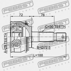 KÜLSŐ CSUKLÓ TOYOTA HILUX GGN15,25,35,KUN1,2,3,LAN15,25,35,TGN1,26,36 200 43460-80033