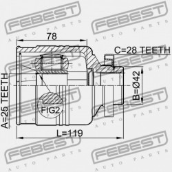JOBB OLDALI BELSŐ CSUKLÓ KIA SORENTO 02 (2002-2006) CIS 49592-3E110