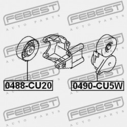 Szíjfeszítő, hosszbordás szíj MITSUBISHI OUTLANDER CE 02-06, LANCER CS 00-09, GRANDIS 03-09, GALANT 06-12 MN149179