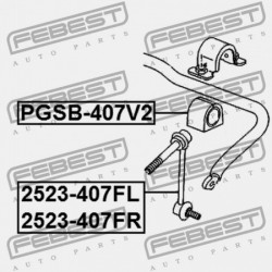 Csapágyazás, stabilizátor ELSŐ D24. PEUGEOT 508 10-, 407 04-10, CITROEN C5 08-, C6 05-12 5094A0